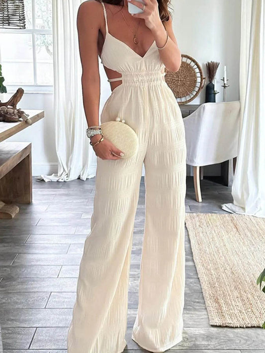 Cut-Out Wide Leg Jumpsuit - Ultim8 Designs 4 U