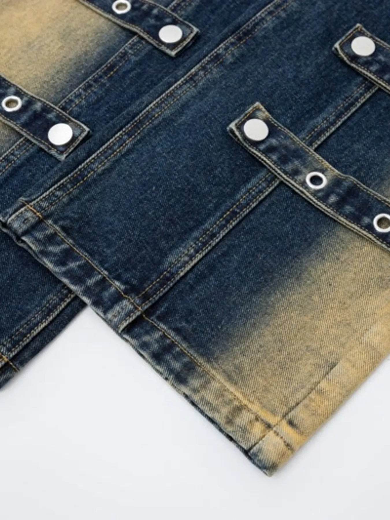 Men's Contrast Wide Leg Jeans - Ultim8 Designs 4 U