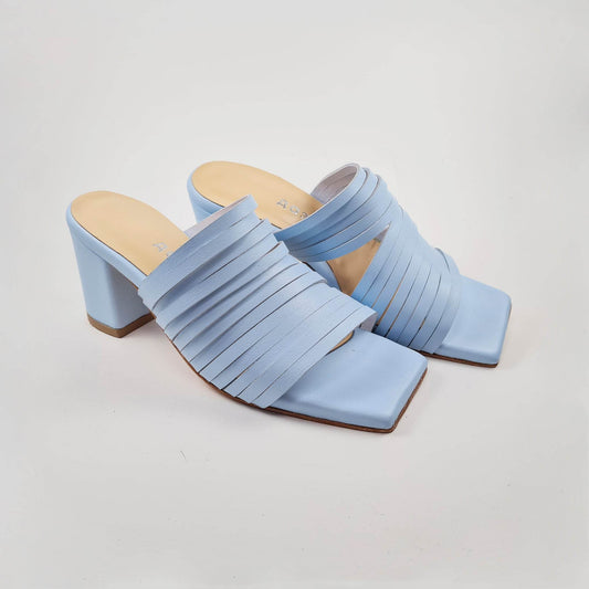 Handmade Strappy Leather Sandals - Light Blue - Ultim8 Designs 4 U