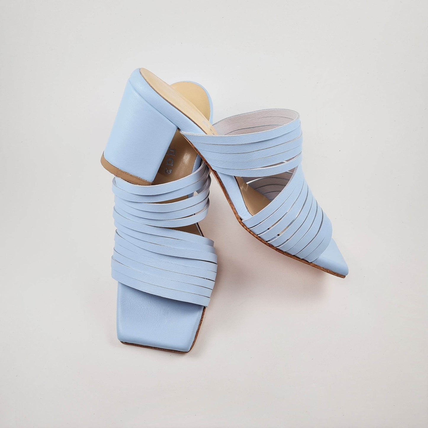 Handmade Strappy Leather Sandals - Light Blue - Ultim8 Designs 4 U