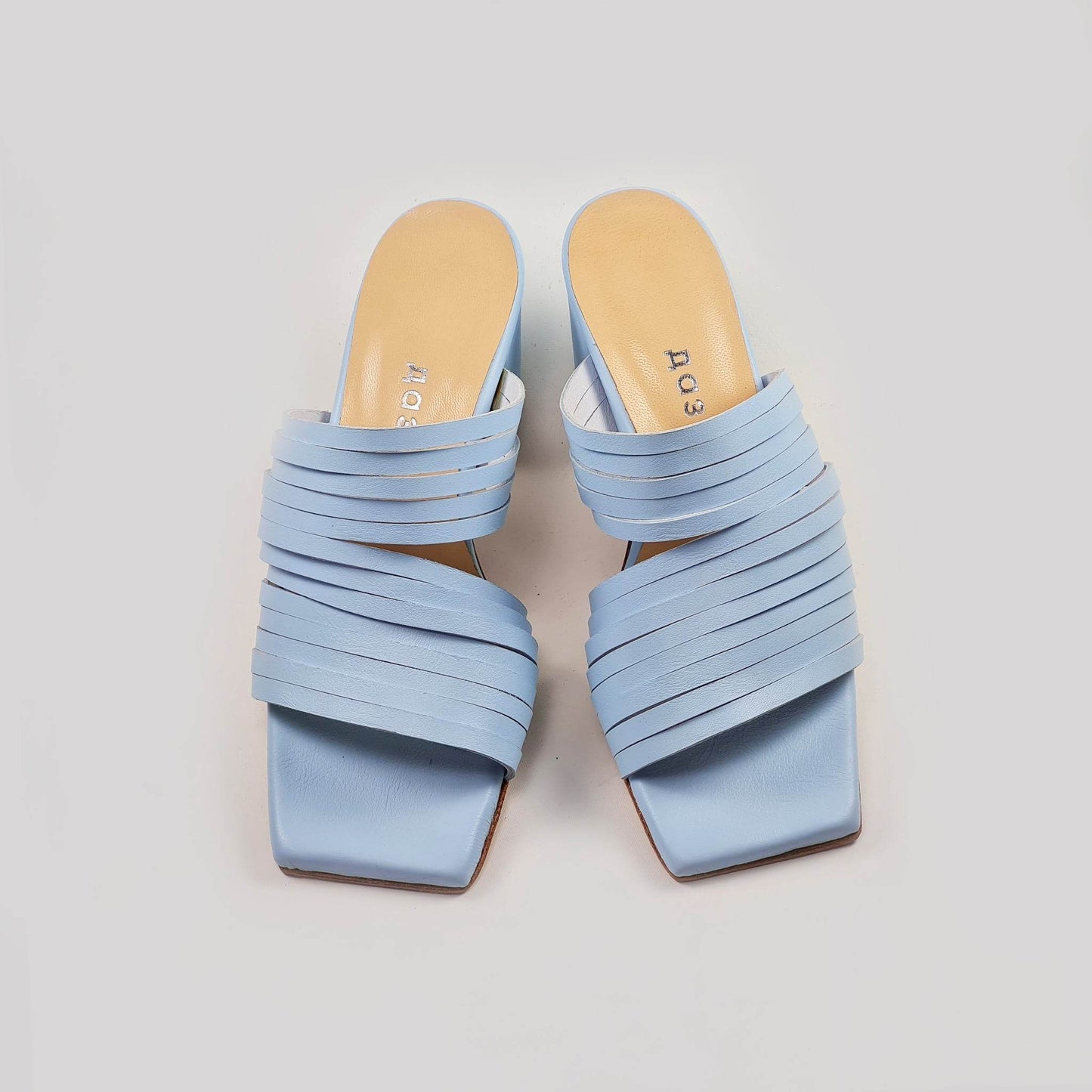 Handmade Strappy Leather Sandals - Light Blue - Ultim8 Designs 4 U