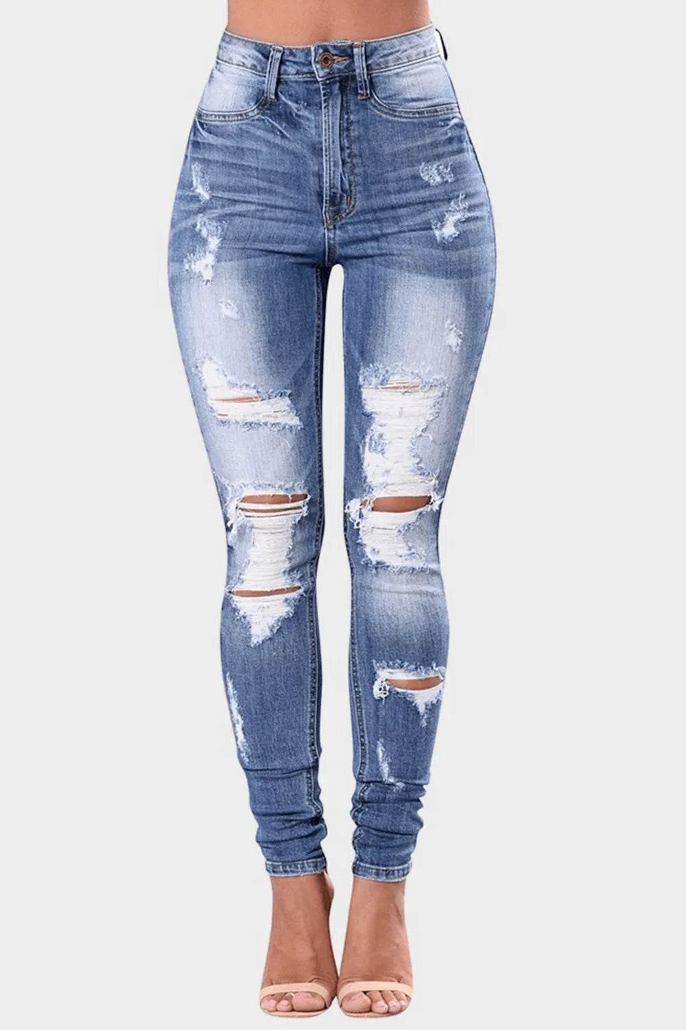 Full Size Distressed Skinny Jeans Plus Size - Ultim8 Designs 4 U