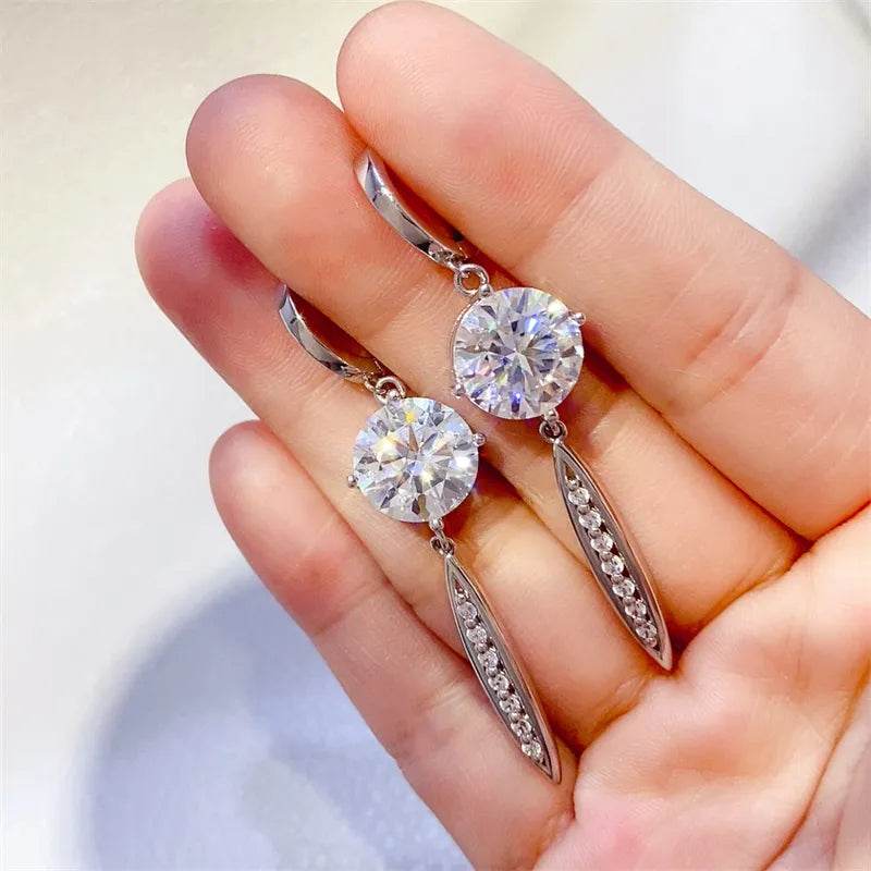 10 Carat Moissanite 925 Sterling Silver Earrings - Ultim8 Designs 4 U
