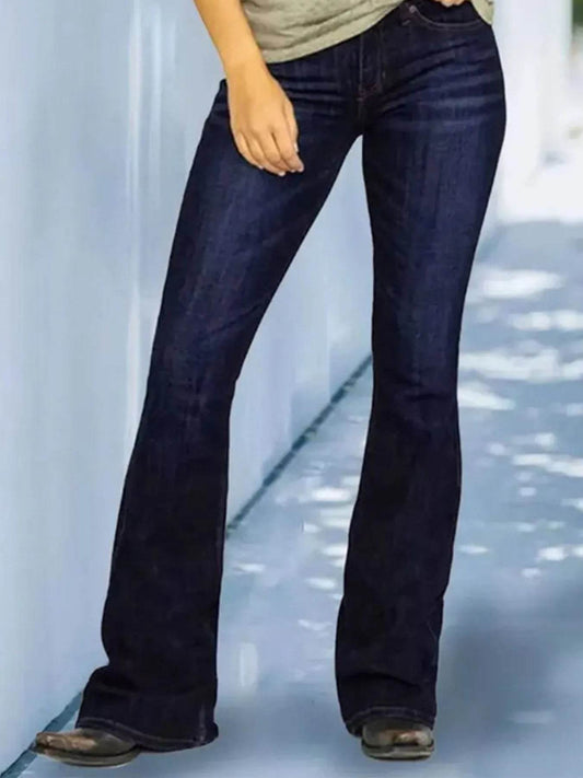 Full Size Wash Flare Jeans with Pockets Plus Size - Ultim8 Designs 4 U