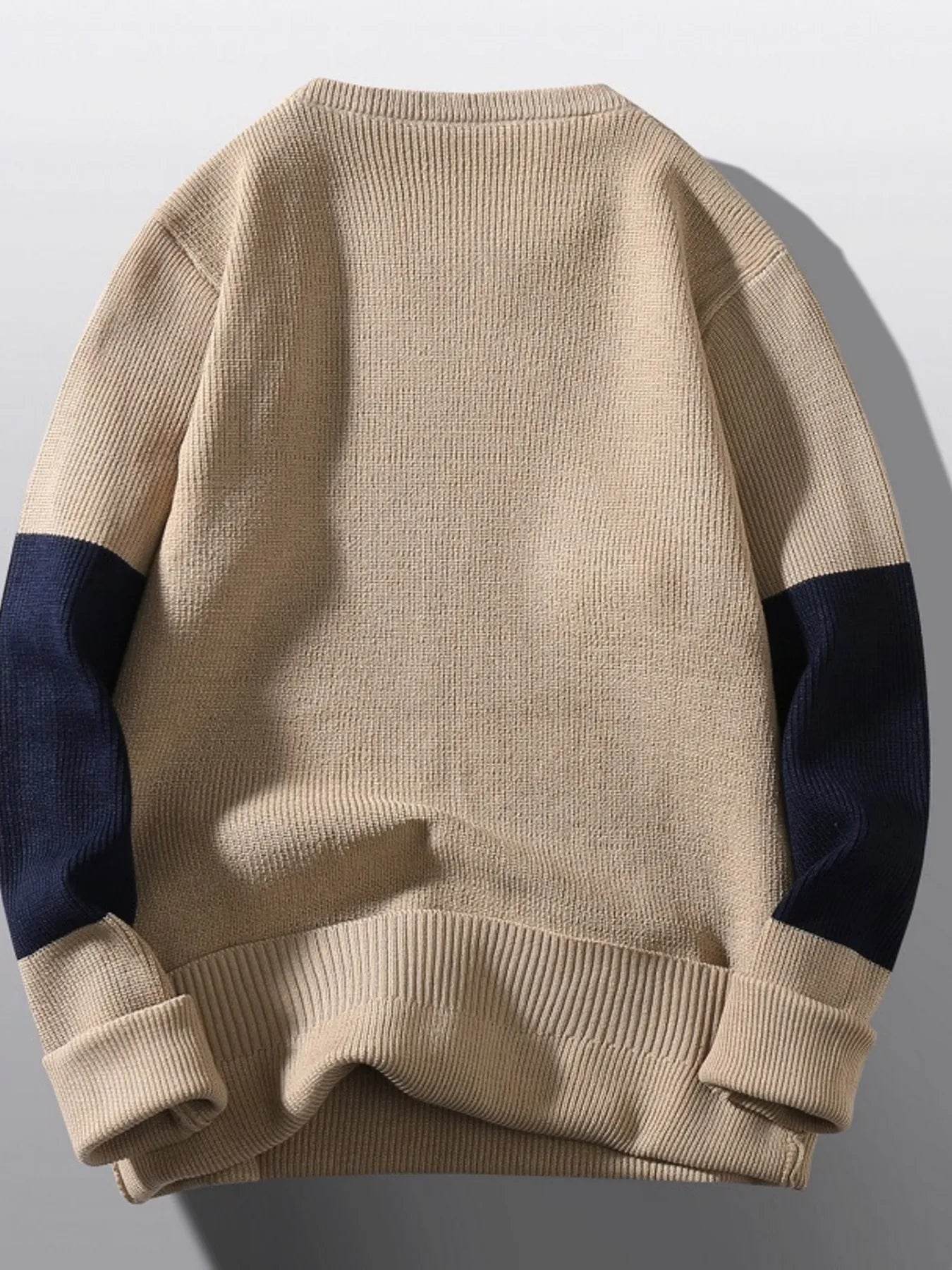 Men's Plus Size Color Block Round Neck Sweater - Ultim8 Designs 4 U