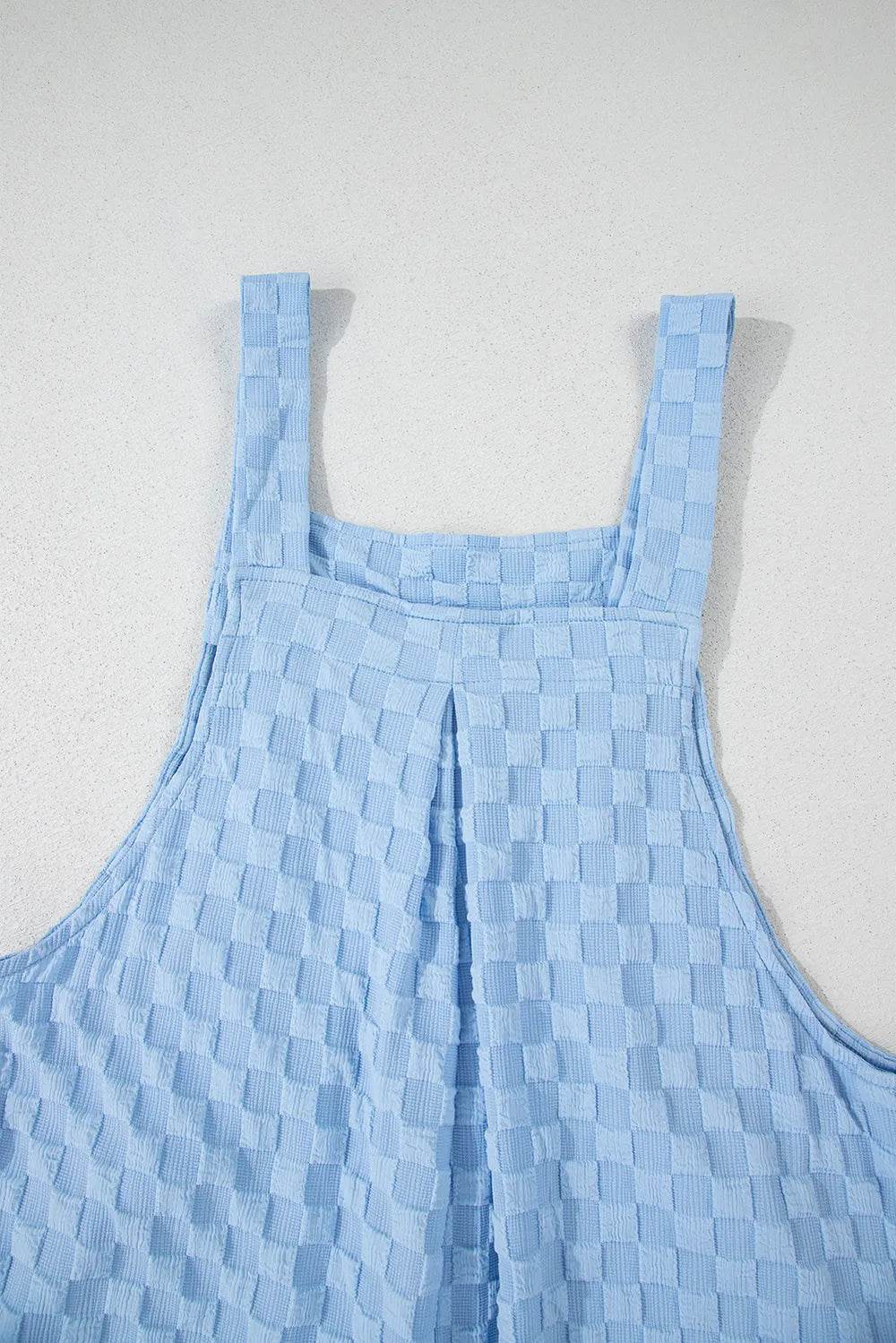 Checkered Pocketed Wide Leg Overalls - Ultim8 Designs 4 U