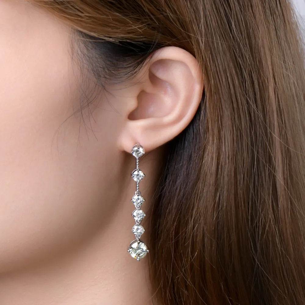 4 Carat Moissanite 925 Sterling Silver Earrings - Ultim8 Designs 4 U