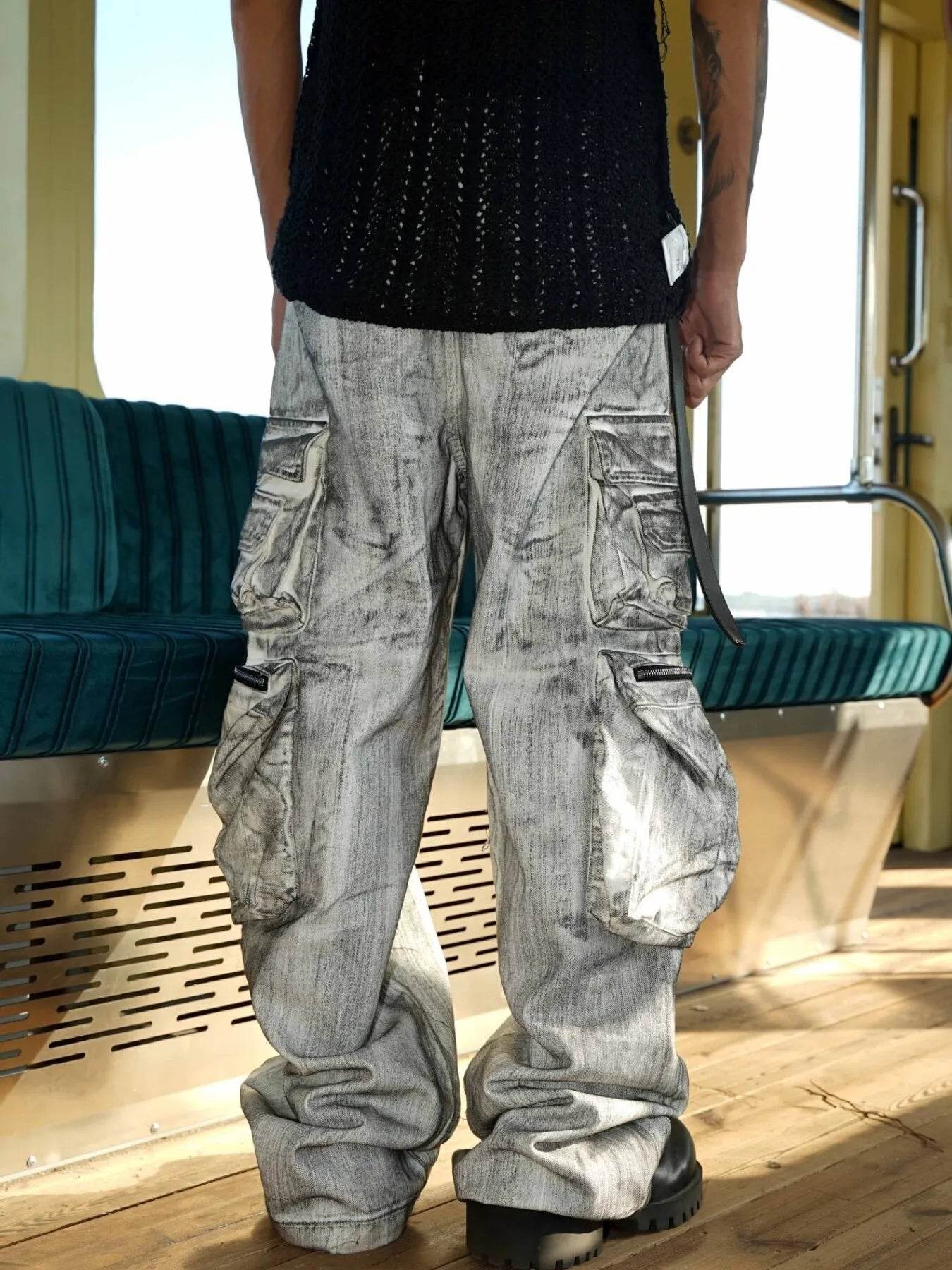 Men's Wide Leg Cargo Jeans - Ultim8 Designs 4 U