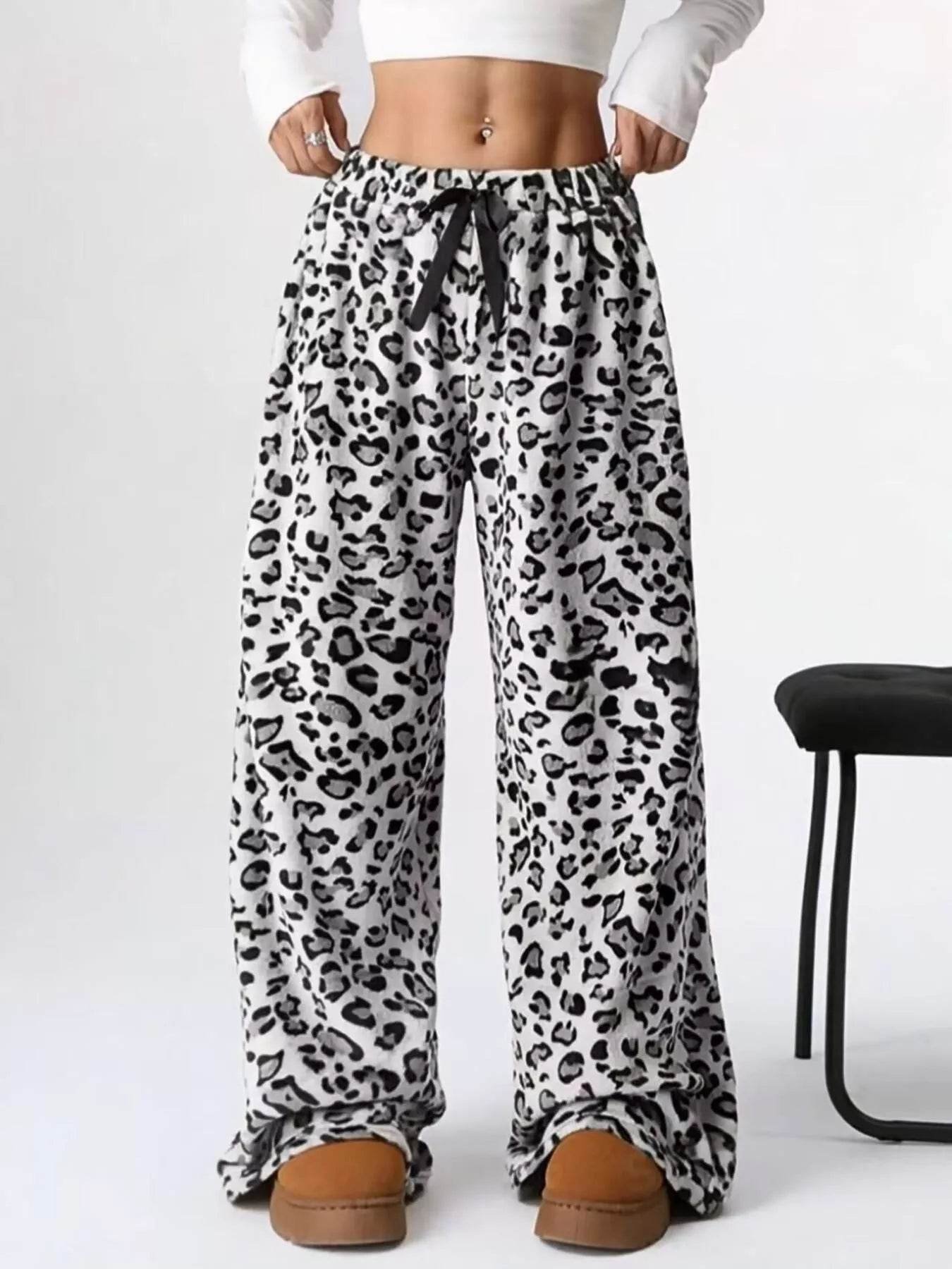 Leopard Wide Leg Pants - Ultim8 Designs 4 U