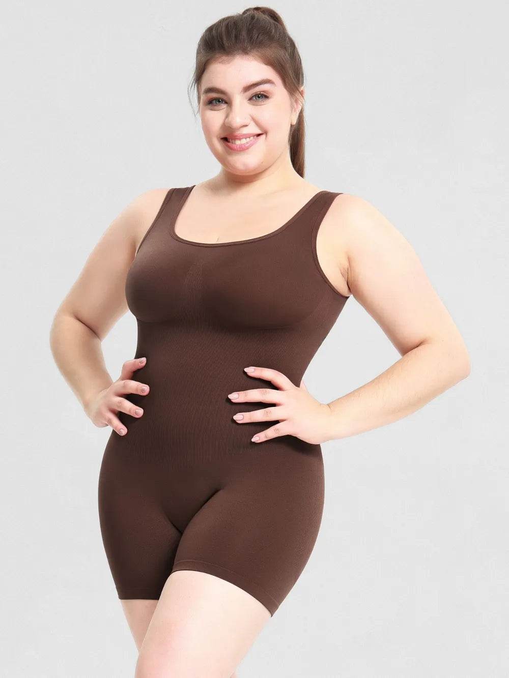 Scoop Neck Wide Strap Shaping Romper - Ultim8 Designs 4 U