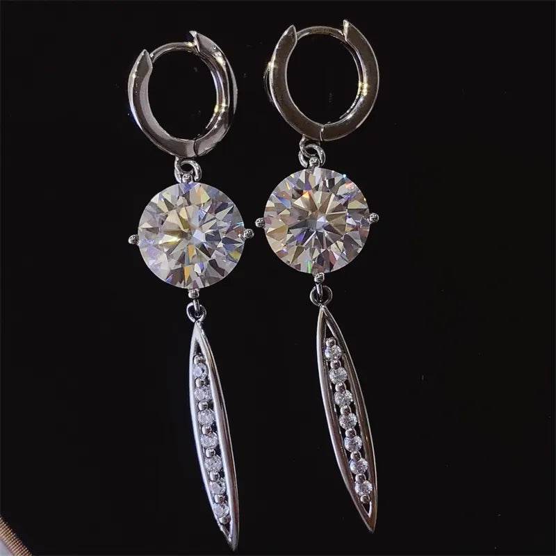 10 Carat Moissanite 925 Sterling Silver Earrings - Ultim8 Designs 4 U