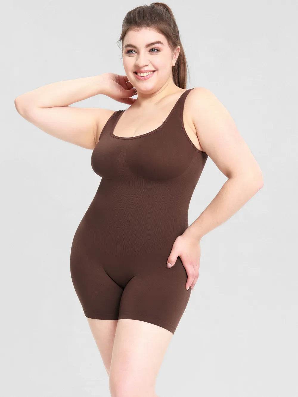 Scoop Neck Wide Strap Shaping Romper - Ultim8 Designs 4 U