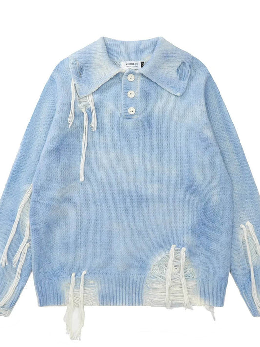 Men's Distressed Fringe Detail Sweater - Ultim8 Designs 4 U