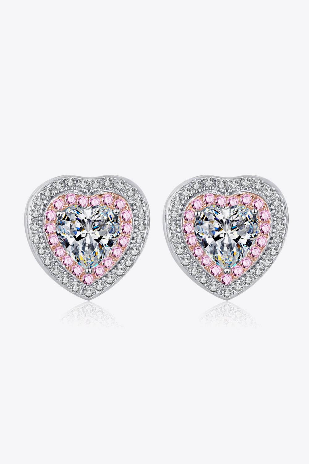 Moissanite Heart-Shaped Stud Earrings - Ultim8 Designs 4 U