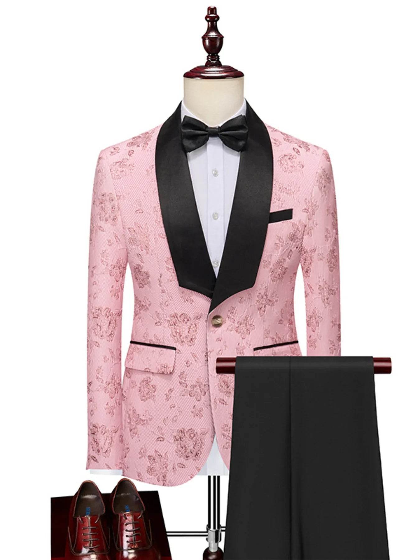 Men's Plus Size One Button Long Sleeve Blazer and Pants Set - Ultim8 Designs 4 U