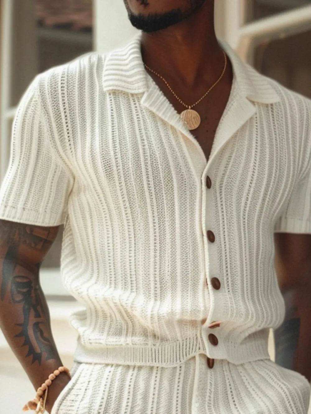Men's Plus Size Button Down Lounge Set - Ultim8 Designs 4 U