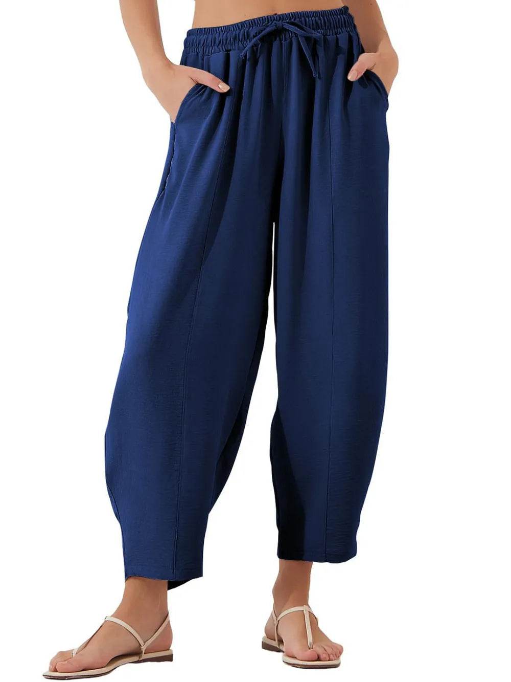 Full Size Drawstring Cropped Jogger Pants Plus Size - Ultim8 Designs 4 U