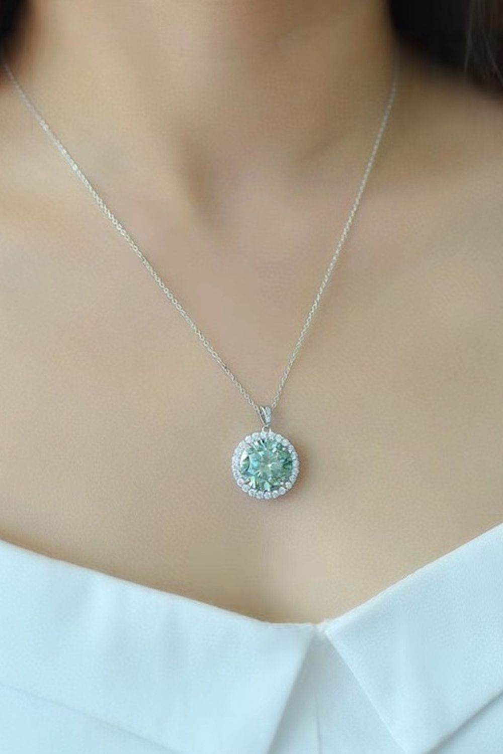 10 Carat Moissanite Pendant Platinum-Plated Necklace - Ultim8 Designs 4 U