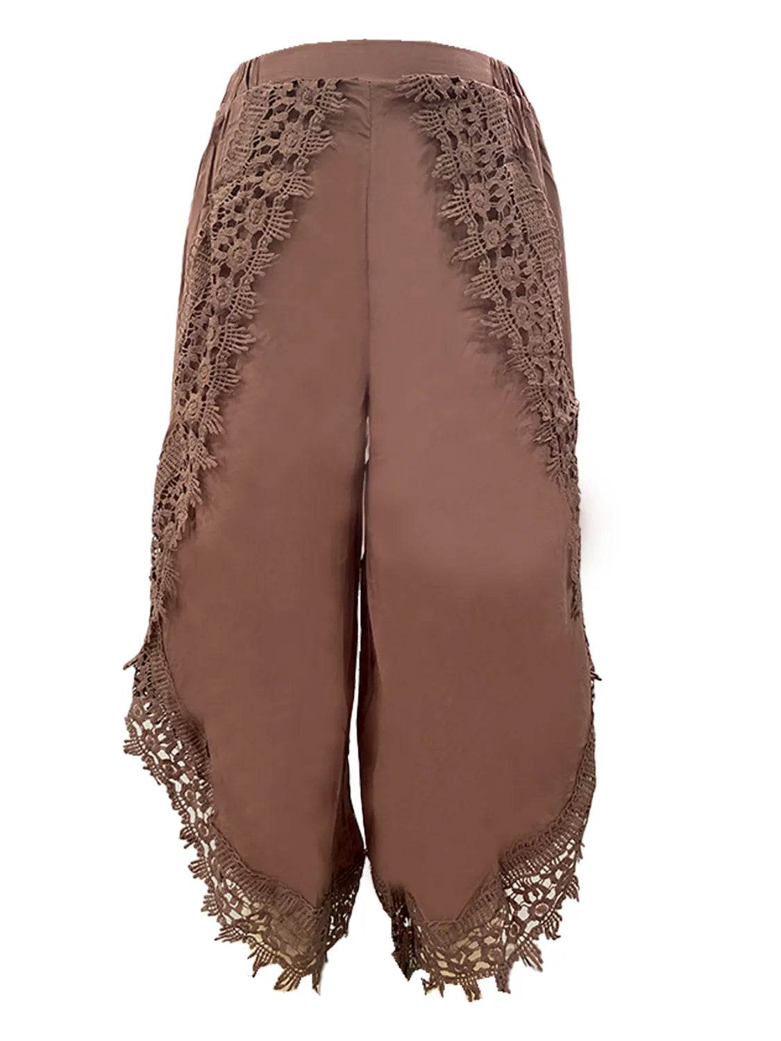 Full Size Lace Detail Wide Leg Pants Plus Size - Ultim8 Designs 4 U