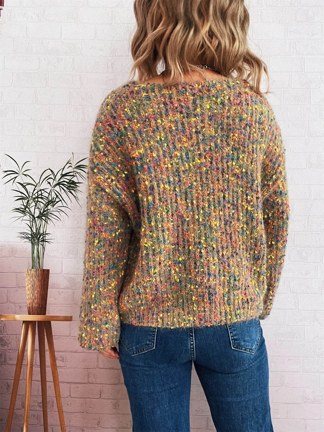 Colorful Long Sleeve Sweater - Ultim8 Designs 4 U