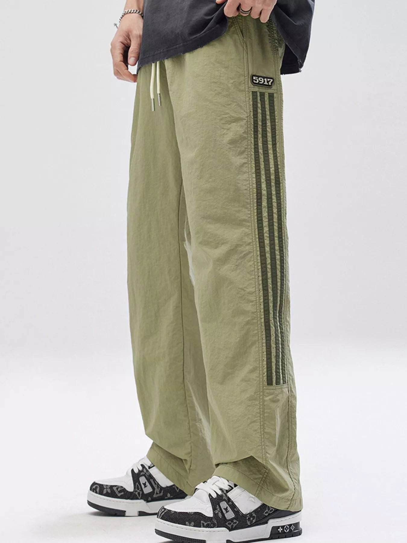 Men's Full Size Striped Wide Leg Pants Plus Size - Ultim8 Designs 4 U