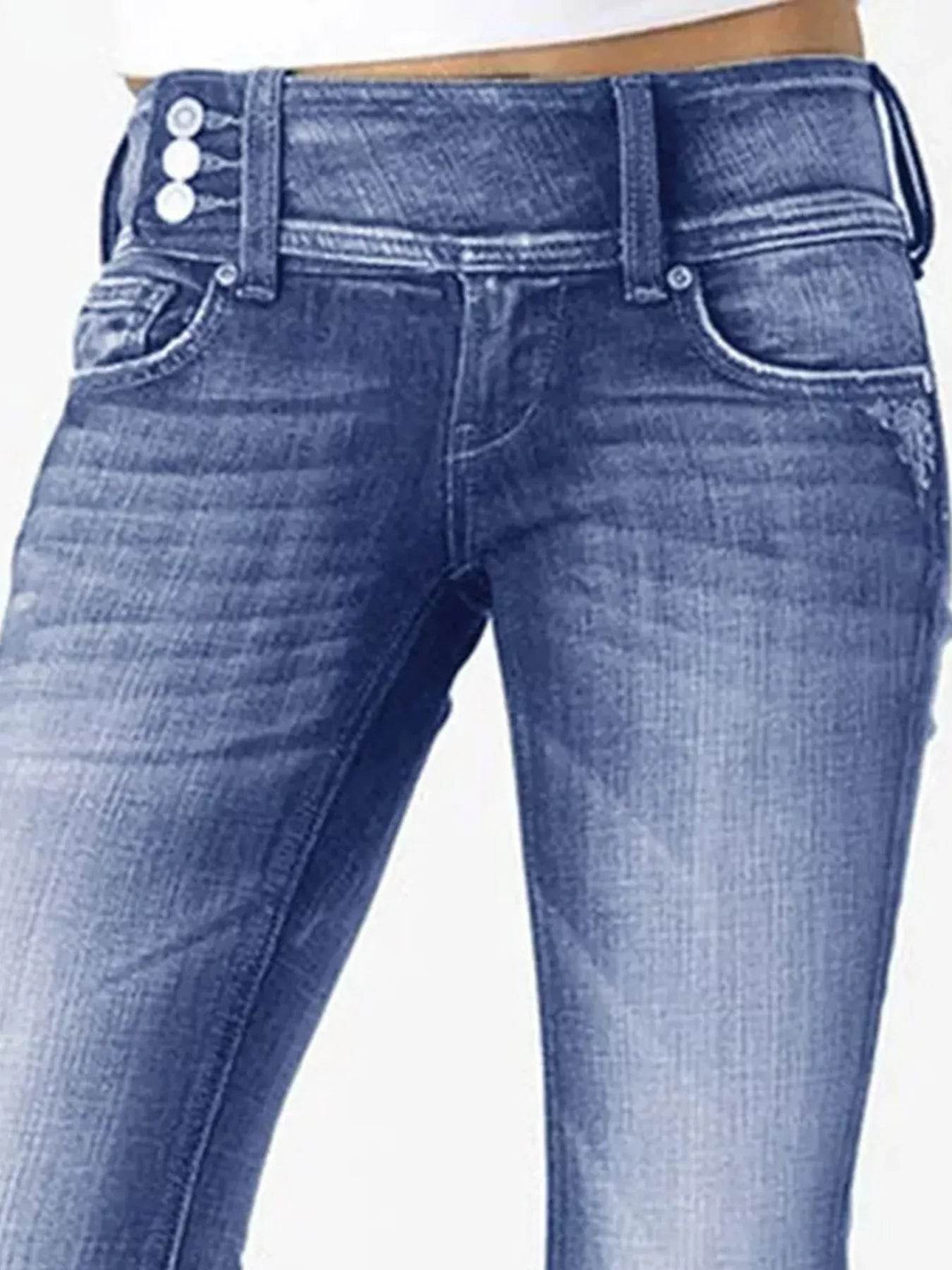 Full Size Vintage Wash Flare Jeans Plus Size - Ultim8 Designs 4 U
