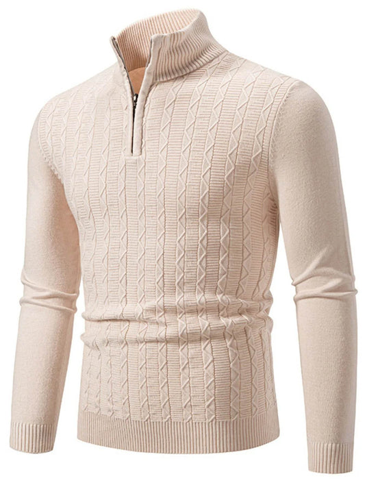 Men's Plus Size Quarter Zip Long Sleeve Sweater - Ultim8 Designs 4 U