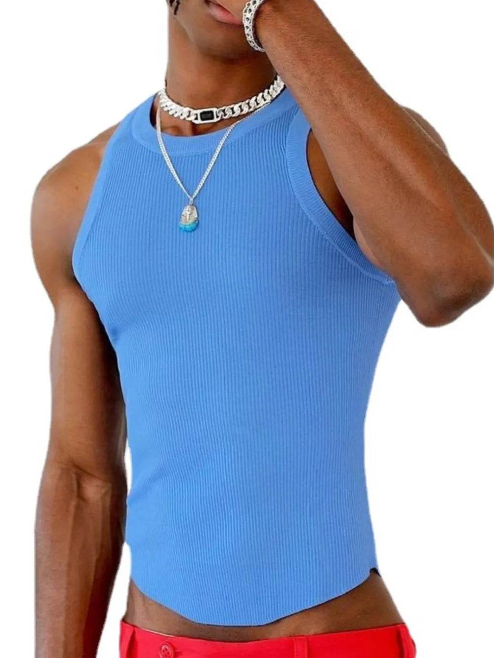 Men's Semi Cropped Full Size Round Neck Tank Plus Size - Ultim8 Designs 4 U