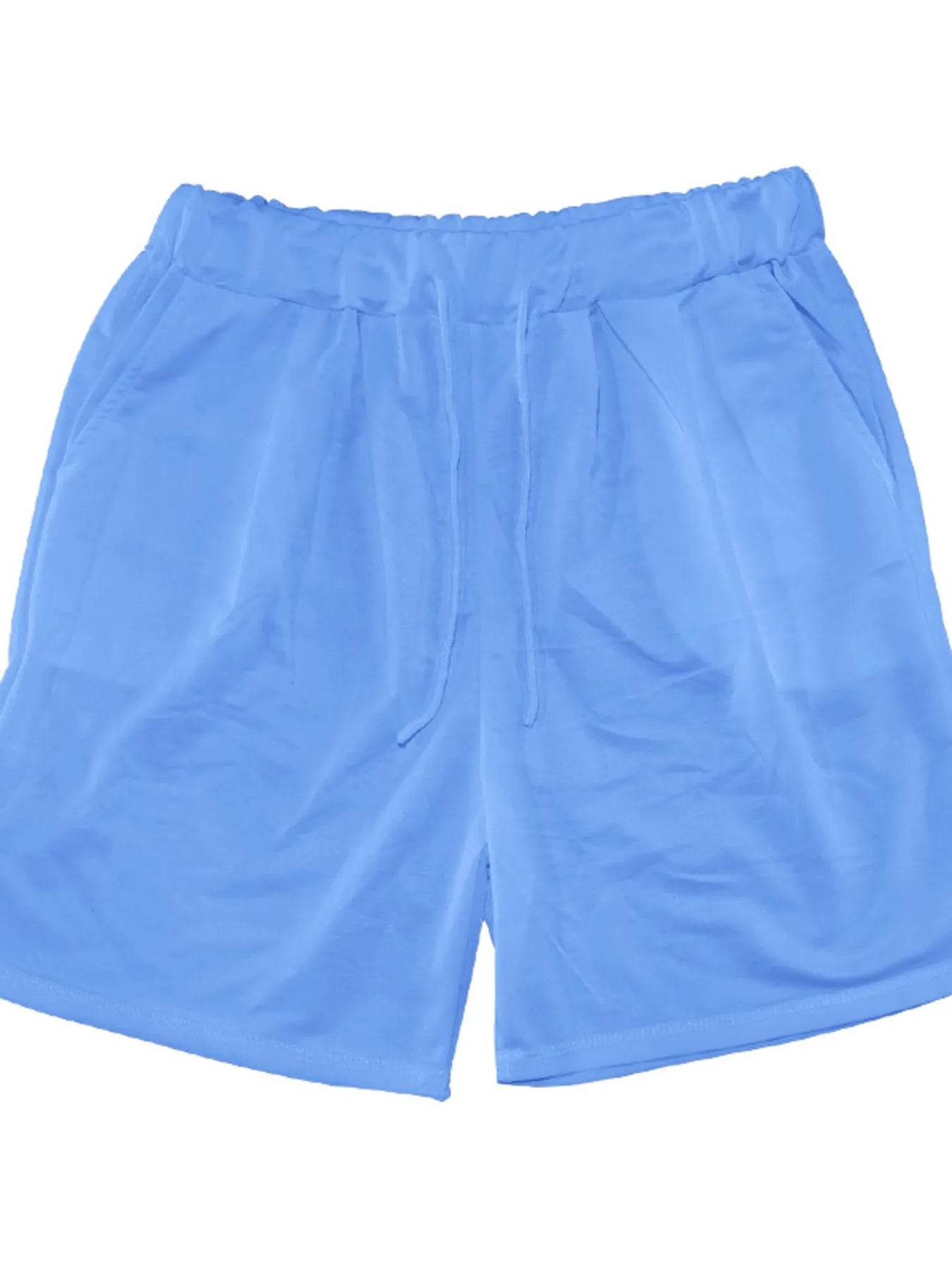 Men's Full Size Round Neck Short Sleeve Top and Shorts Set Plus Size - Ultim8 Designs 4 U