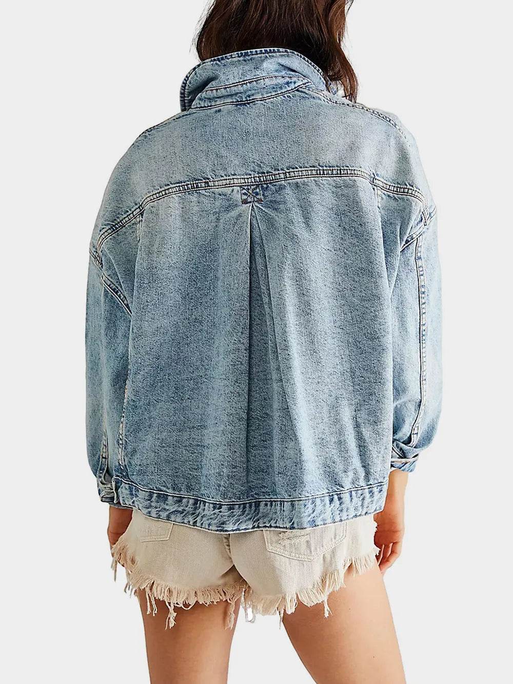 Button Up Long Sleeve Denim Jacket - Ultim8 Designs 4 U