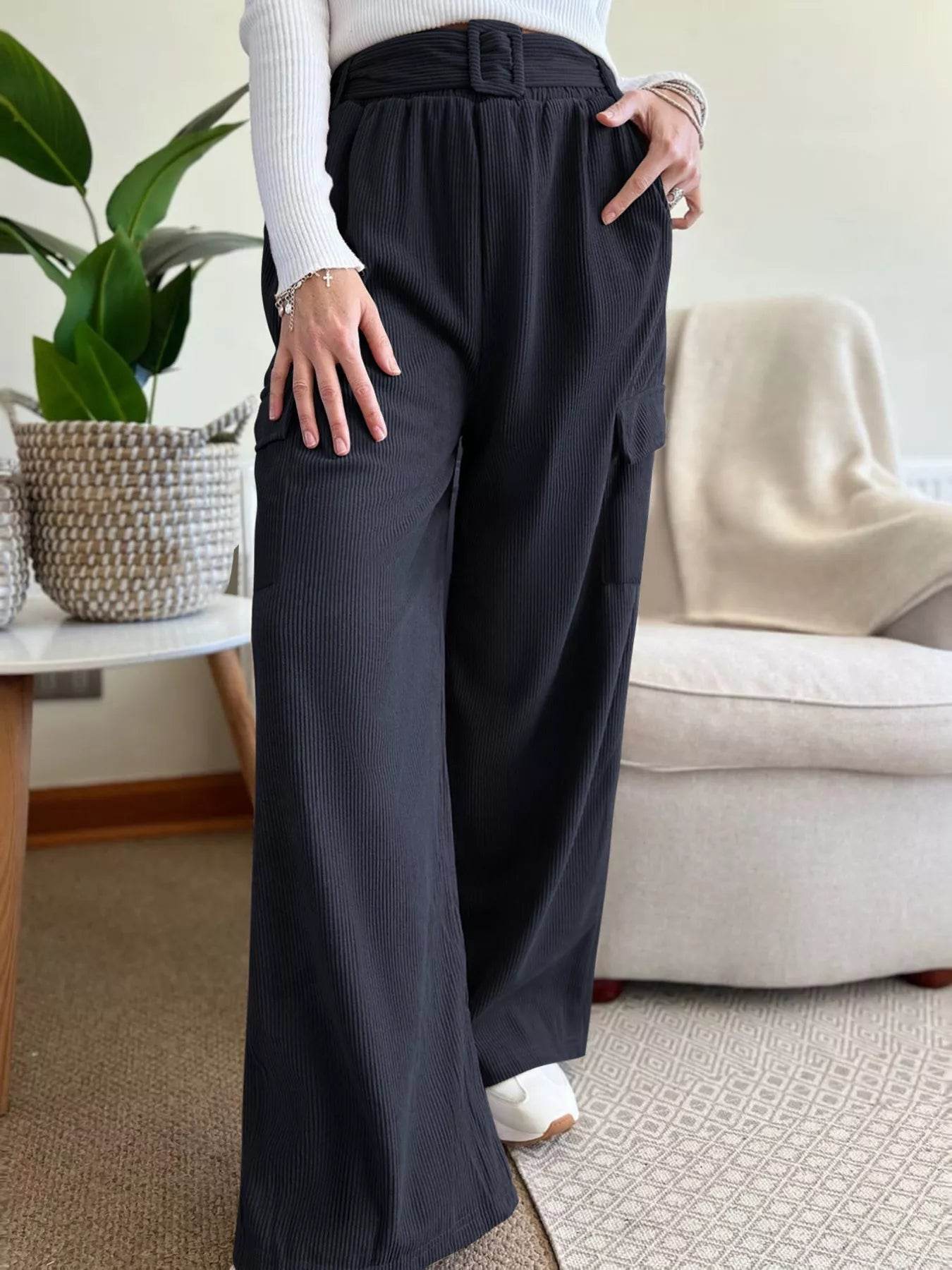 High-Waisted Wide-Leg Pants - Ultim8 Designs 4 U