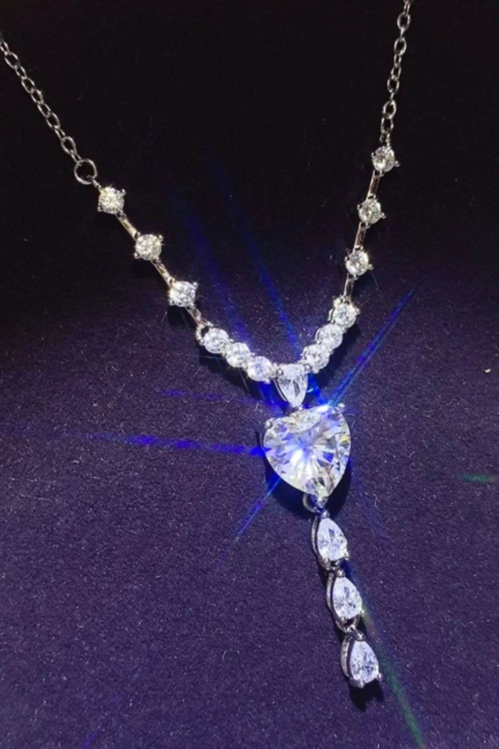 3 Carat Moissanite 925 Sterling Silver Drop Necklace - Ultim8 Designs 4 U
