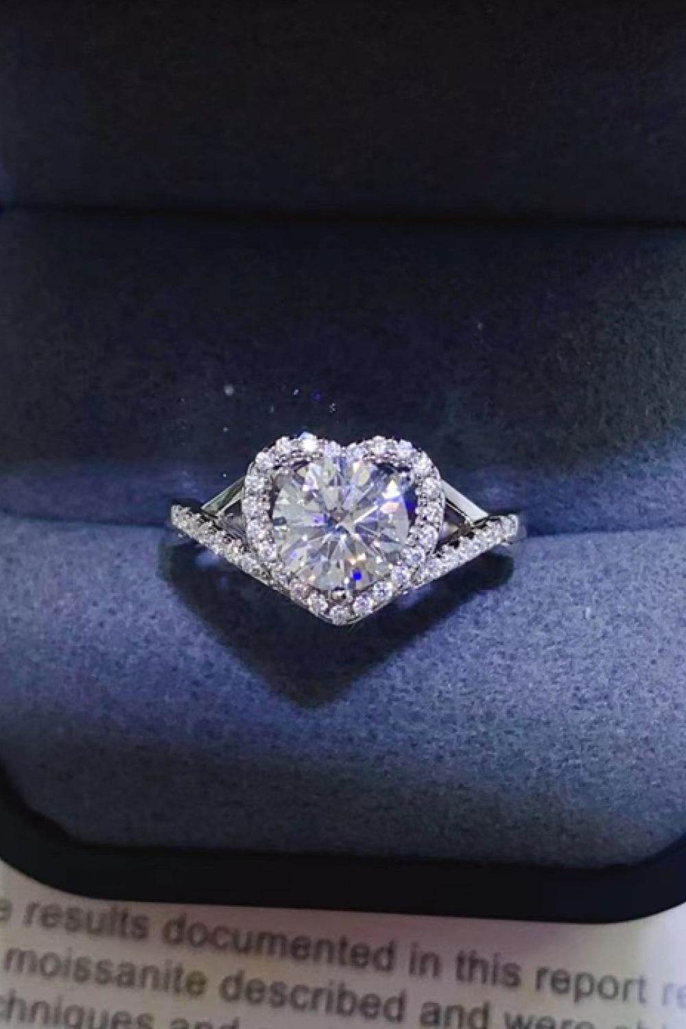 Adored 1 Carat Moissanite 925 Sterling Silver Heart Ring - Ultim8 Designs 4 U
