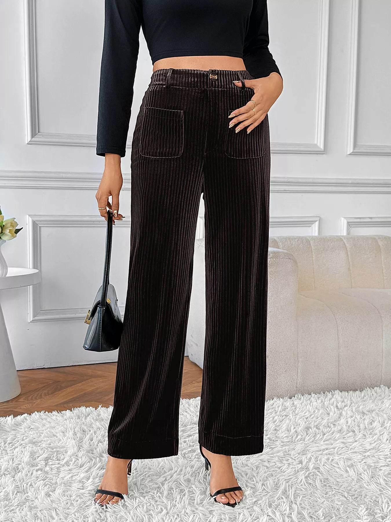 High-Waisted Wide-Leg Pants - Ultim8 Designs 4 U
