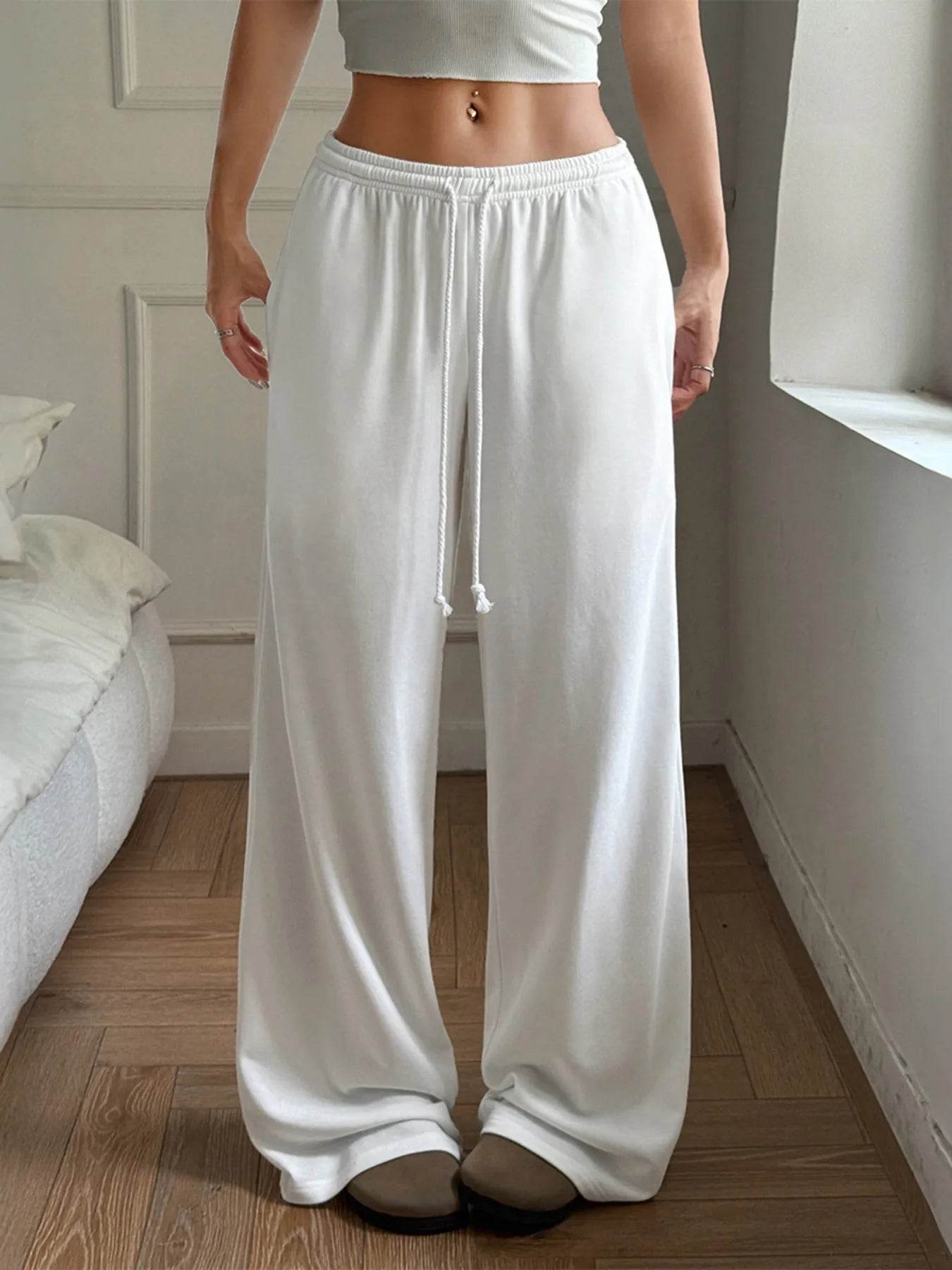 Relaxed Wide Leg Drawstring Pants - Ultim8 Designs 4 U