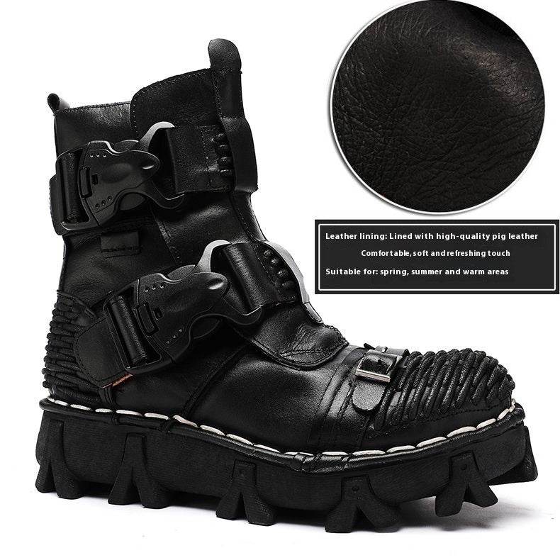 Cowhide Motorcycle Shoes Workwear Men's Boots - Ultim8 Designs 4 U