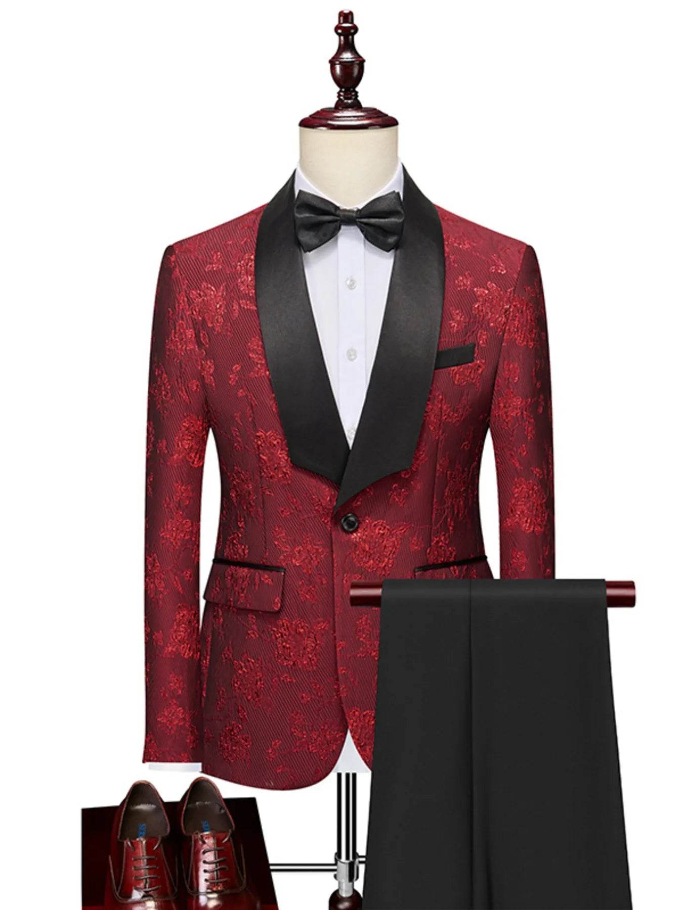 Men's Plus Size One Button Long Sleeve Blazer and Pants Set - Ultim8 Designs 4 U