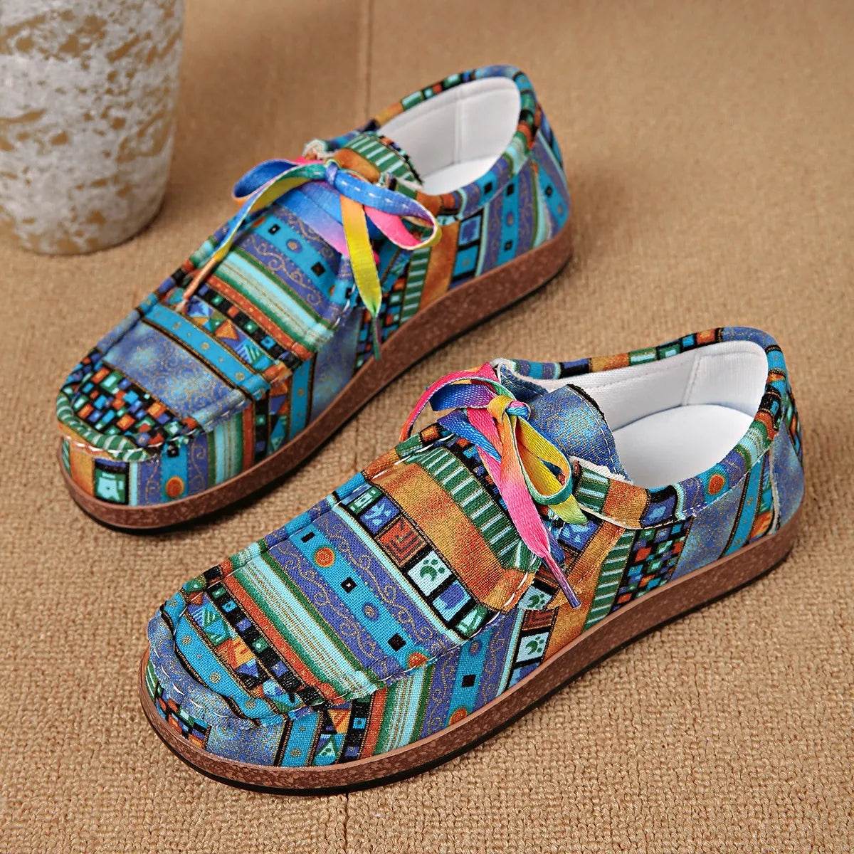 Printed Round Toe Sneakers - Ultim8 Designs 4 U