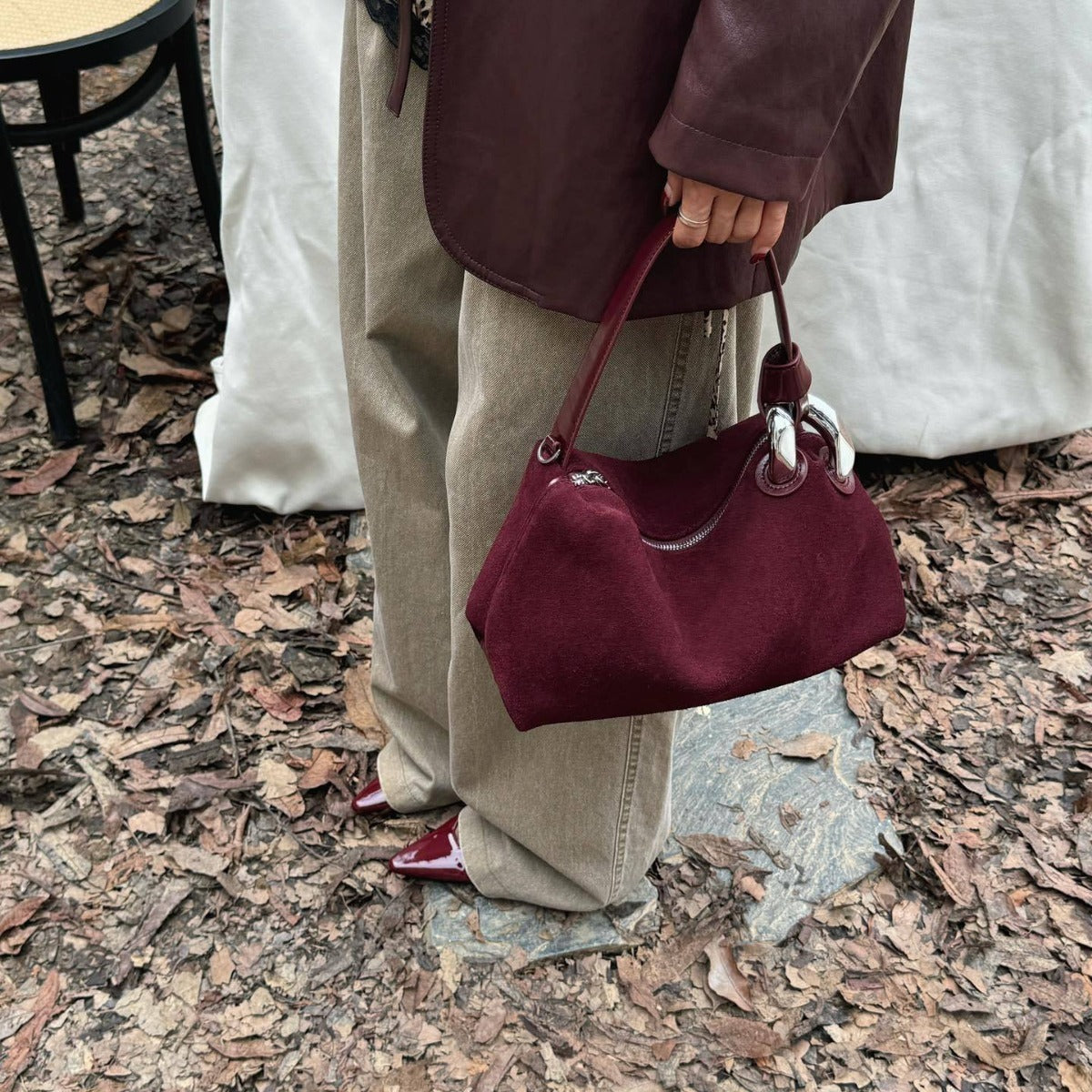 Handbags - Crossbody - Leather Frosted Suede Niche Design