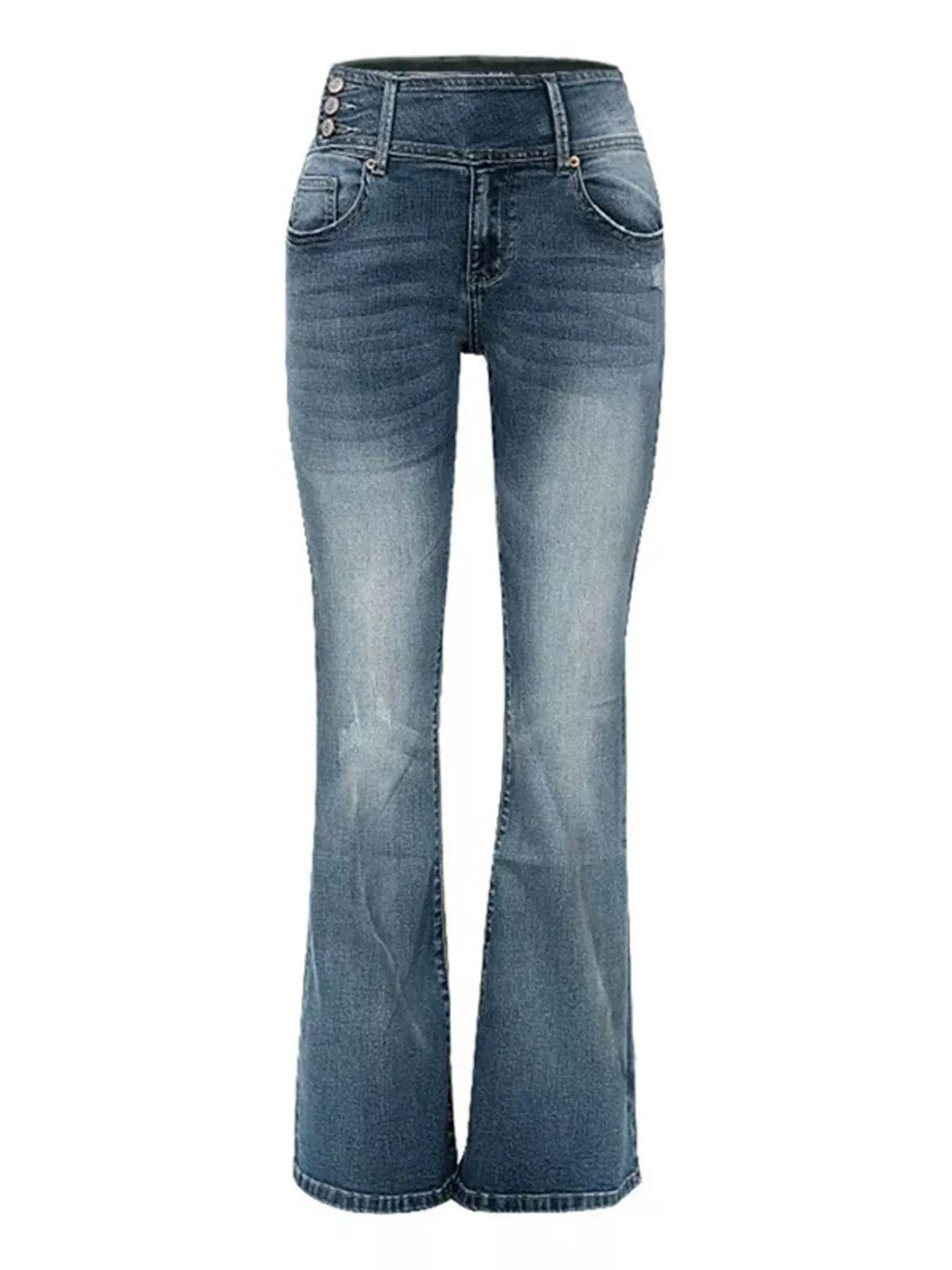 Full Size Vintage Wash Flare Jeans Plus Size - Ultim8 Designs 4 U