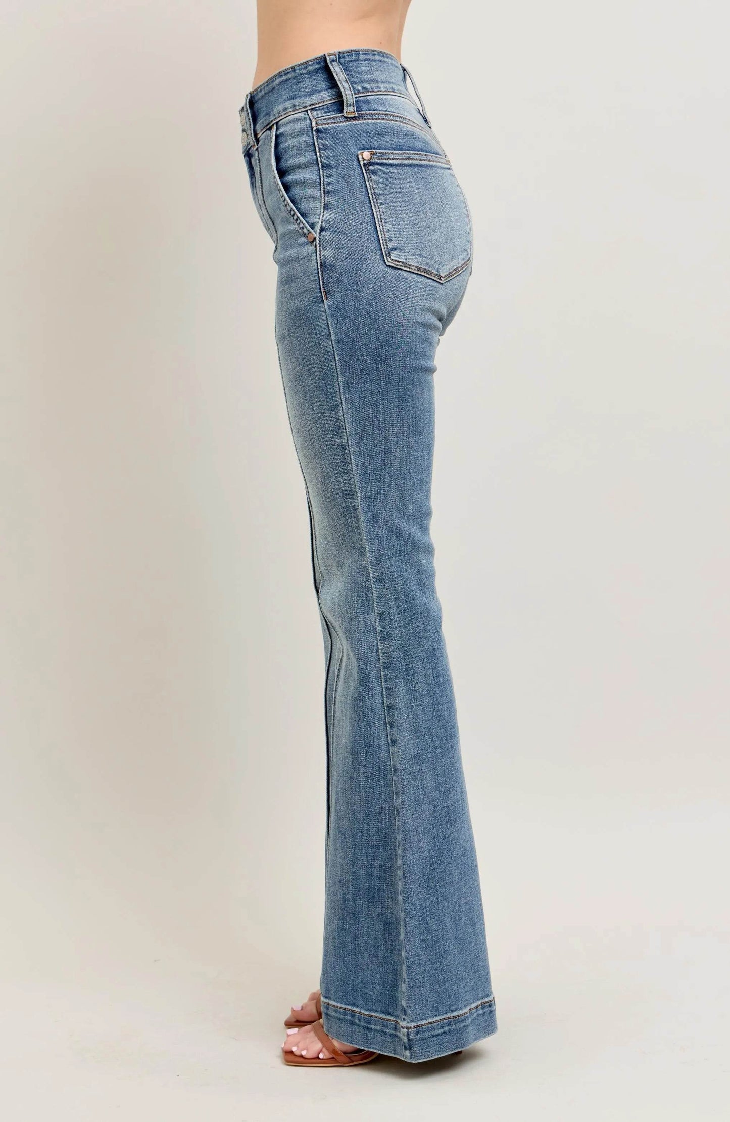 Judy Blue Full Size High-Waist Flare Denim Jeans with Front Seam Detail Plus Size - Ultim8 Designs 4 U