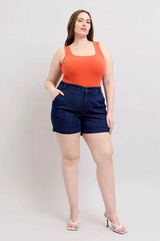 Judy Blue Plus Size High Waist Denim Shorts - Ultim8 Designs 4 U