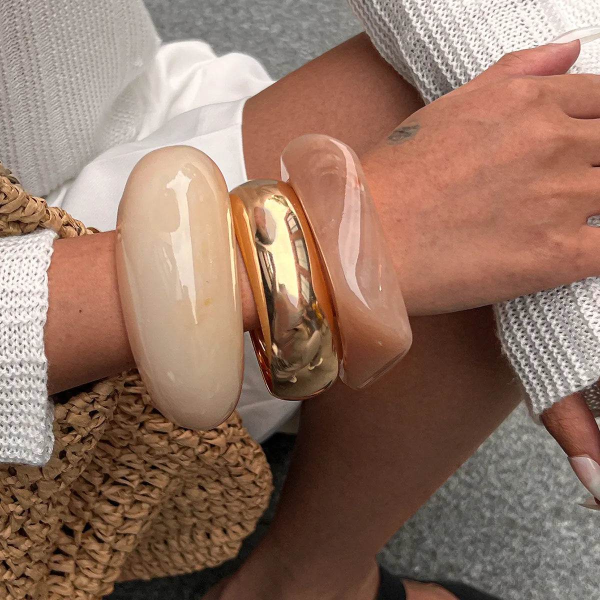 3 Piece Chunky Resin Bracelet Set - Ultim8 Designs 4 U