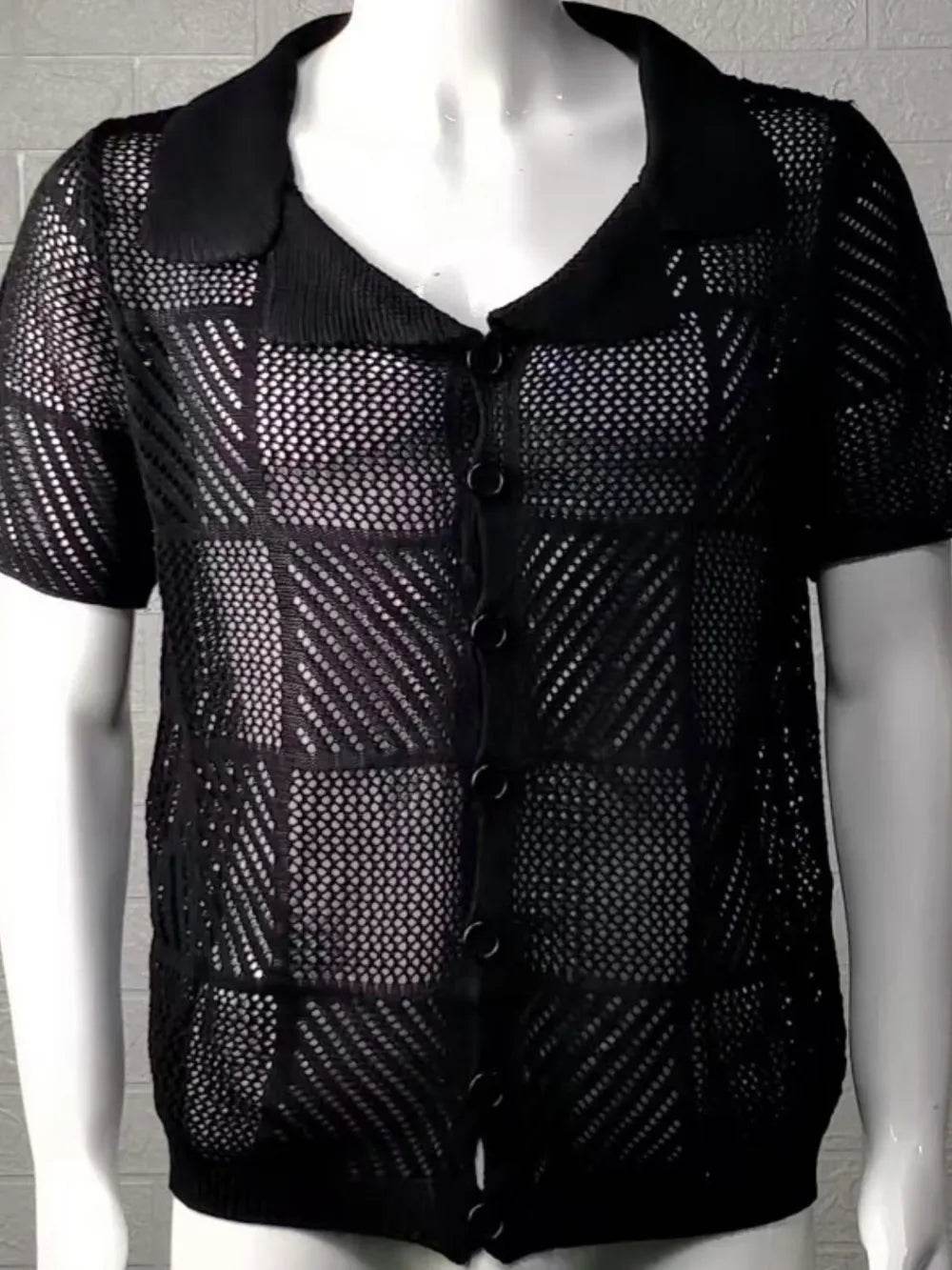 Men's Button Down Checkered Eyelet Shirt - Ultim8 Designs 4 U