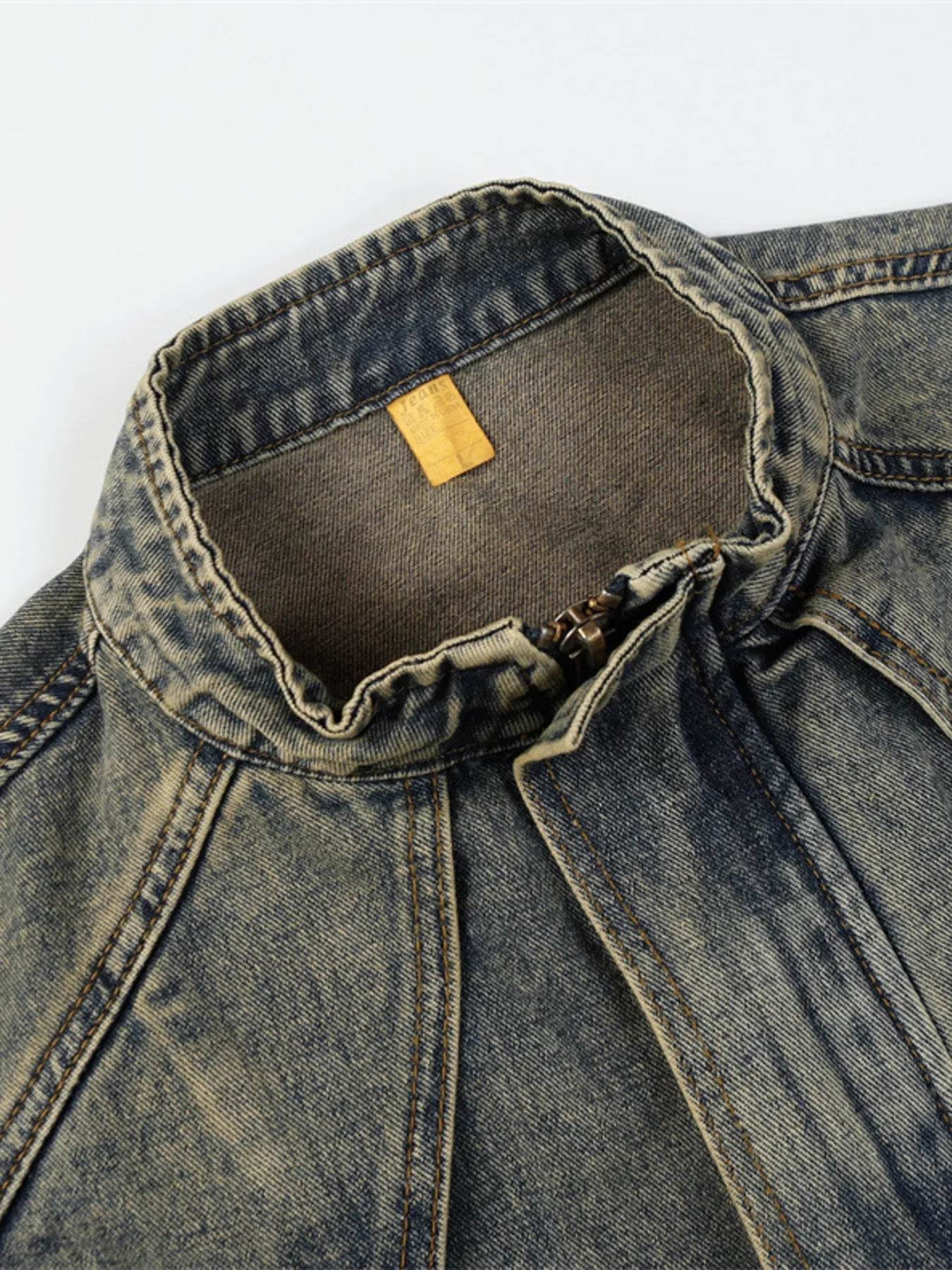 Men's Plus Size Zip Up Long Sleeve Denim Jacket - Ultim8 Designs 4 U