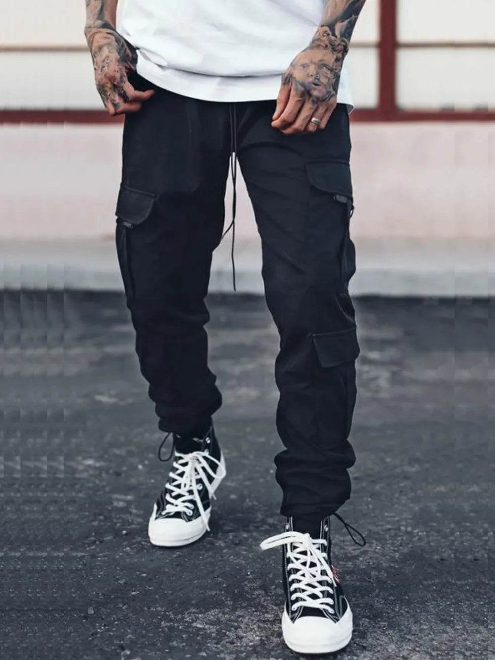 Men's Drawstring Pants with Cargo Pockets - Ultim8 Designs 4 U