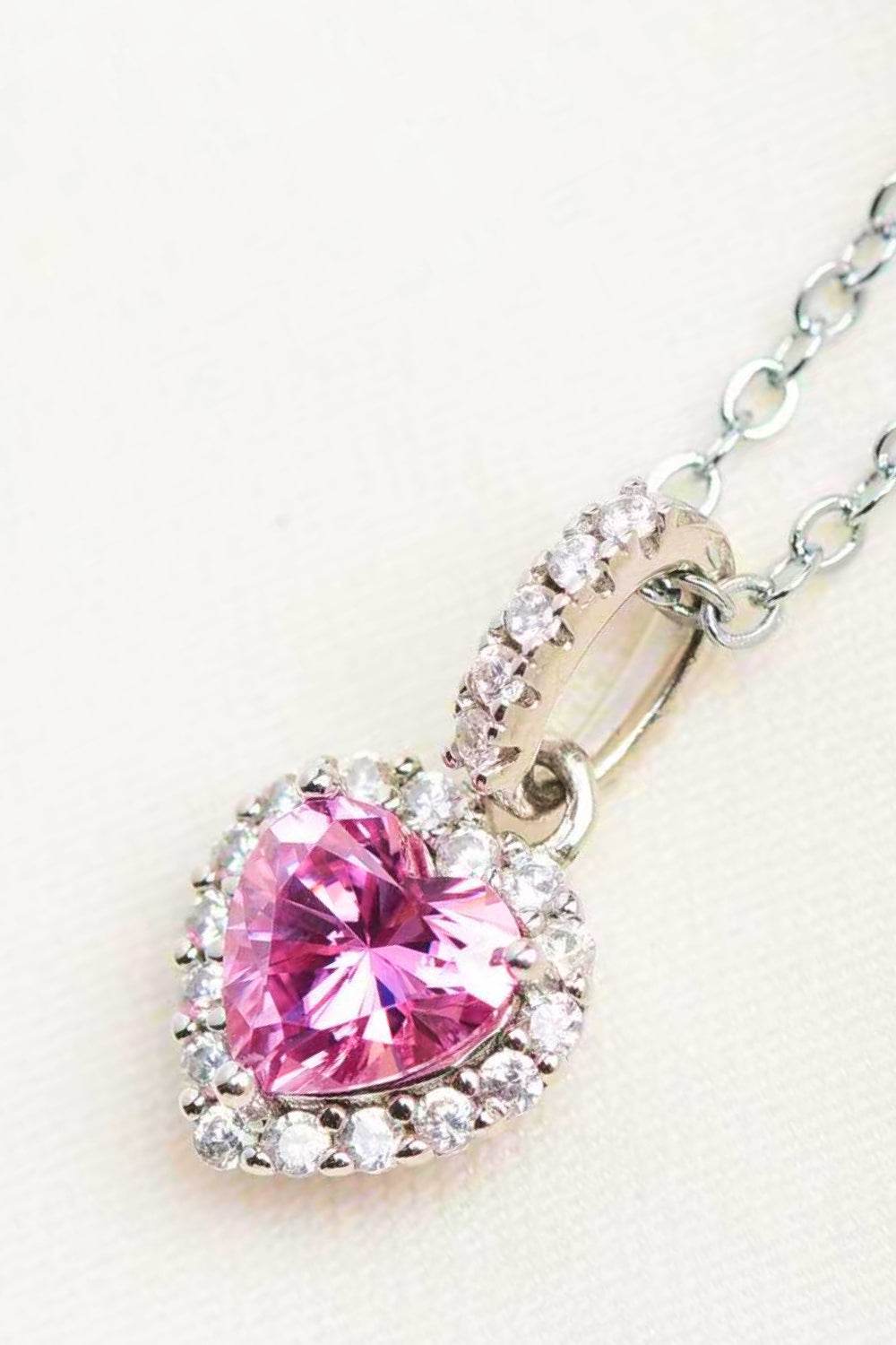 1 Carat Moissanite Heart Pendant Necklace - Ultim8 Designs 4 U