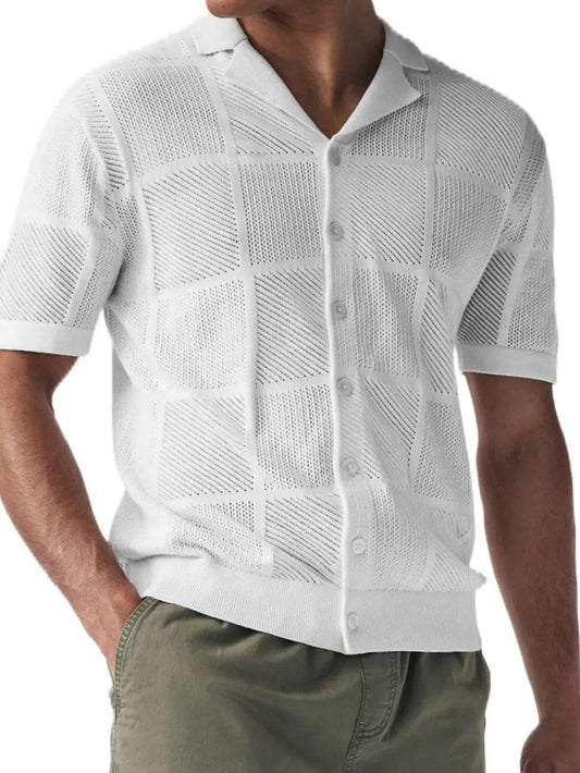 Men's Button Down Checkered Eyelet Shirt - Ultim8 Designs 4 U