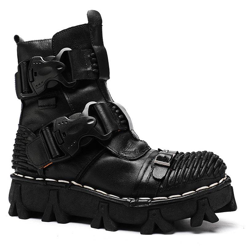 Cowhide Motorcycle Shoes Workwear Men's Boots - Ultim8 Designs 4 U