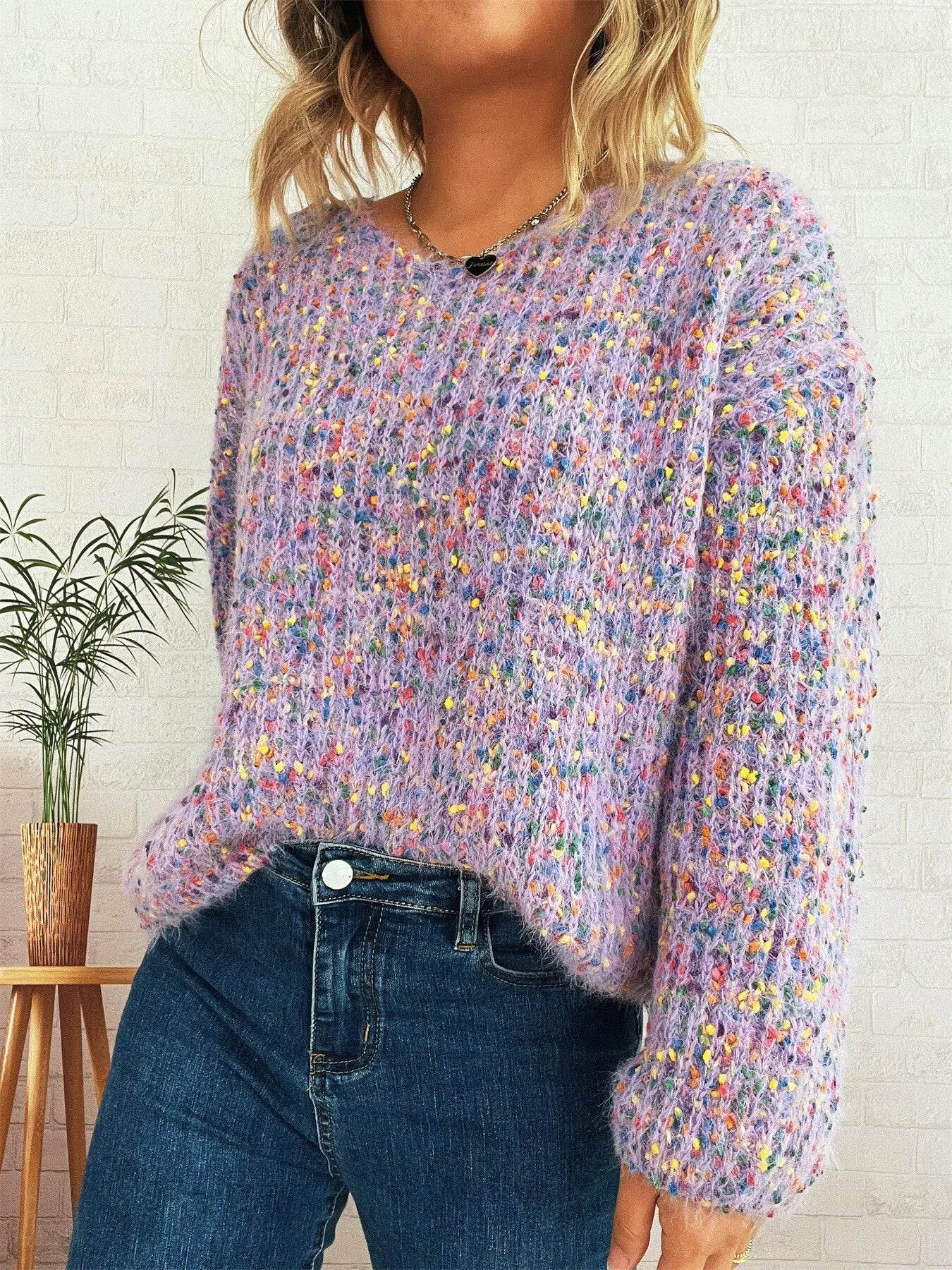 Colorful Long Sleeve Sweater - Ultim8 Designs 4 U